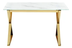 Spisebord & Kjøkkenbord-Foxter Spisebord 70x120 cm Vit/Guld