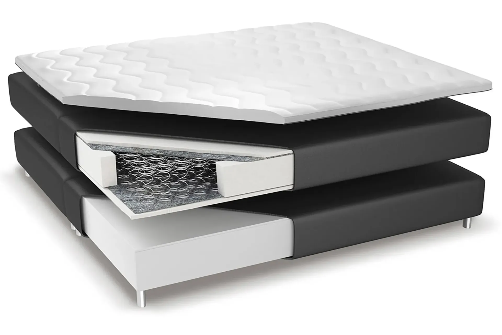 Cloud47 Franco Komplett Sengpakke med Oppbevaring LED-belysning 180x200 cm + 2 stk. Franco Nattbord