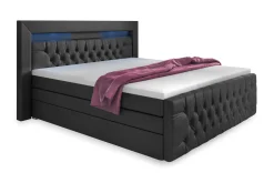 Cloud47 Kontinentalsenger|Seng Med Oppbevaring-Franco Lyx Sengepakke 180x200 LED-belysning Svart
