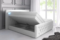 Cloud47 Kontinentalsenger|Seng Med Oppbevaring-Franco Lyx Sengepakke 160x200 LED-belysning Hvit