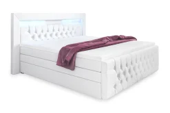 Cloud47 Kontinentalsenger|Seng Med Oppbevaring-Franco Lyx Sengepakke 160x200 LED-belysning Hvit