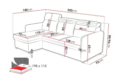 Fredrik Sofa med Sjeselong 3-seter