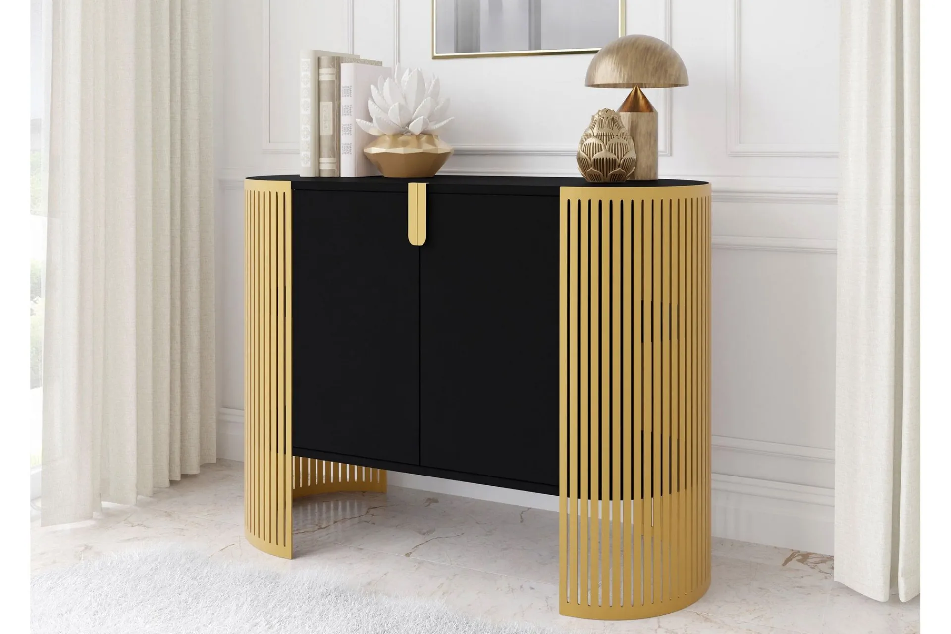 Oppbevaringskiste|Sideboard & Skjenker-Friend Skjenk 120x40 cm Gull,Svart