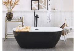 Baderom-Frittstående badekar 170 x 80 cm oval NEVIS Svart