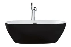 Baderom-Frittstående badekar 170 x 80 cm oval NEVIS Svart