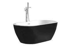 Baderom-Frittstående badekar 170 x 80 cm oval NEVIS Svart