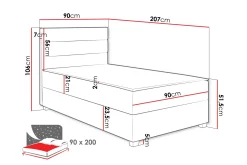 Frodsham Sengepakke Oppbevaringsseng 90x200 cm