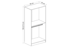 Garderober & Garderobesystem-Fruitland Garderobe 90 cm Eik