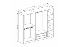 Garderober & Garderobesystem-Fruitland Garderobe 225 cm Hvit
