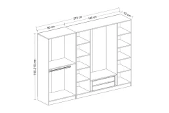 Garderober & Garderobesystem-Fruitland Garderobe 270 cm Antracit