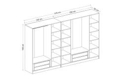 Garderober & Garderobesystem-Fruitland Garderobe 315 cm Hvit