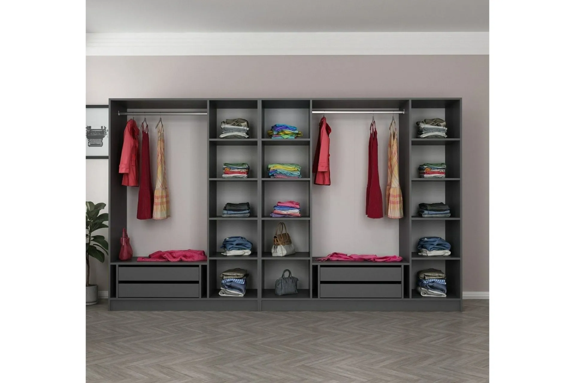 Garderober & Garderobesystem-Fruitland Garderobe 315 cm Antracit