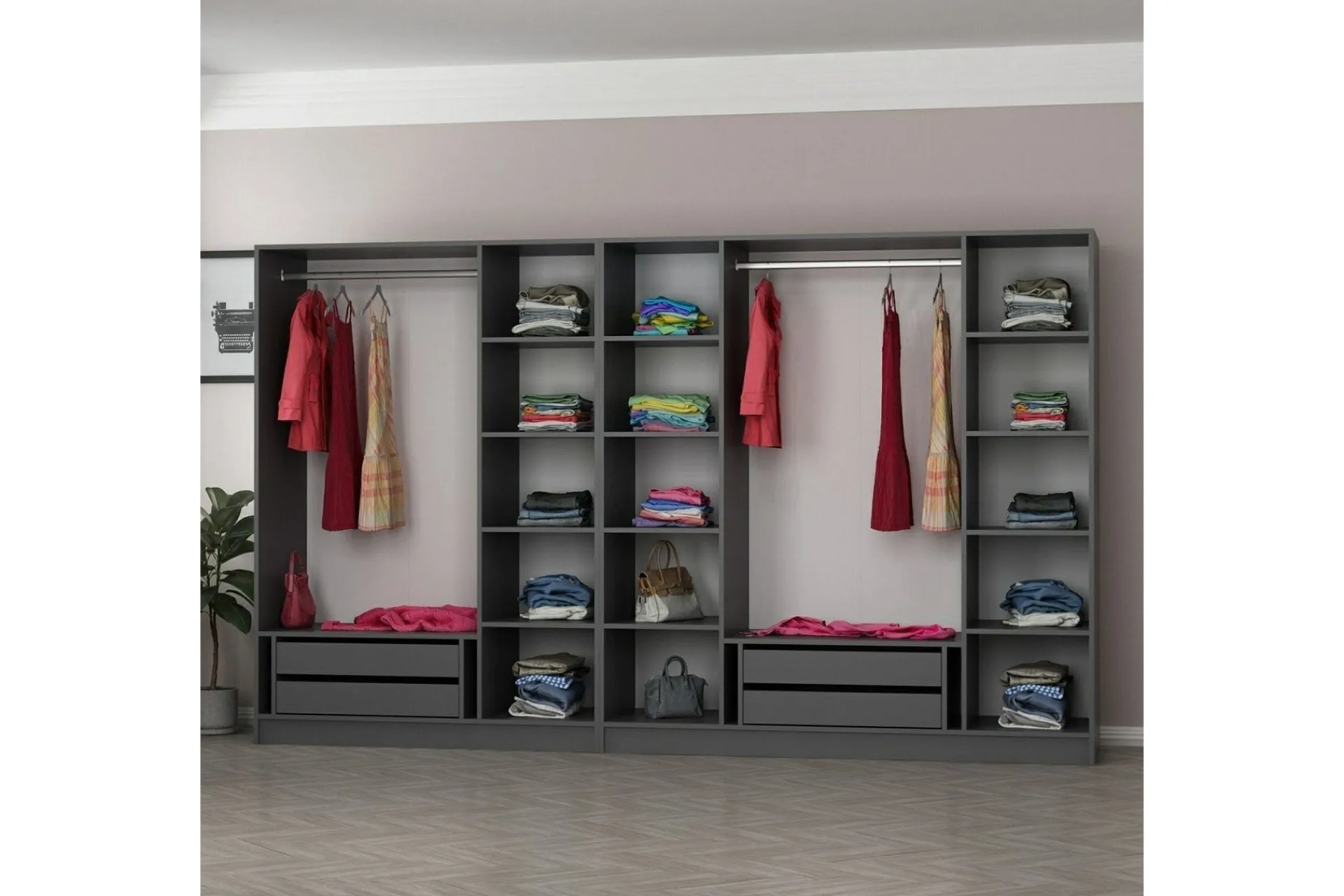 Garderober & Garderobesystem-Fruitland Garderobe 315 cm Antracit