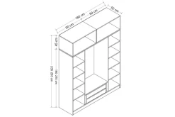 Garderober & Garderobesystem-Fruitland Garderobe 180 cm Hvit