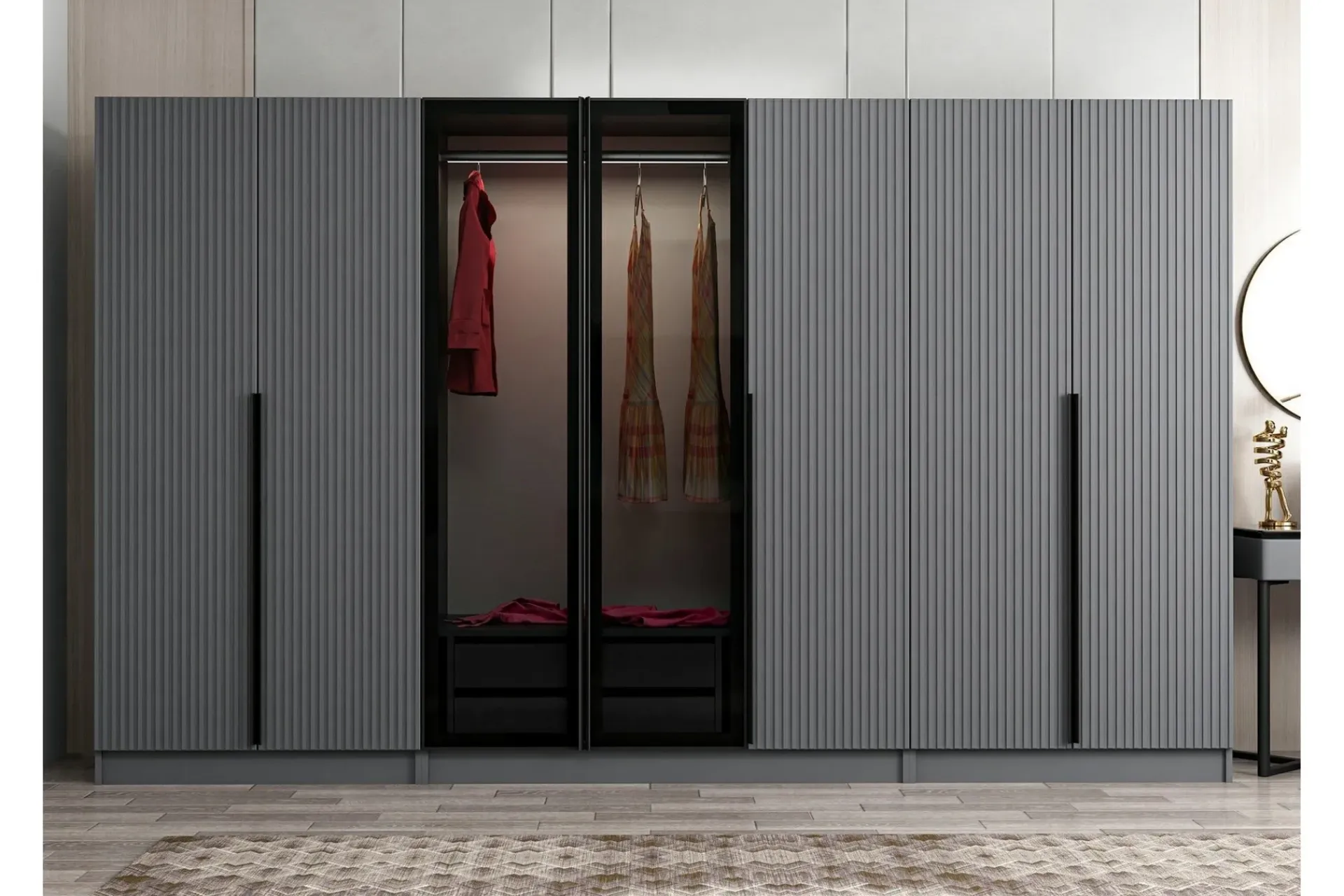 Vegghengt Oppbevaring|Knaggerekke-Fruitland Garderobe 315 cm Antracit
