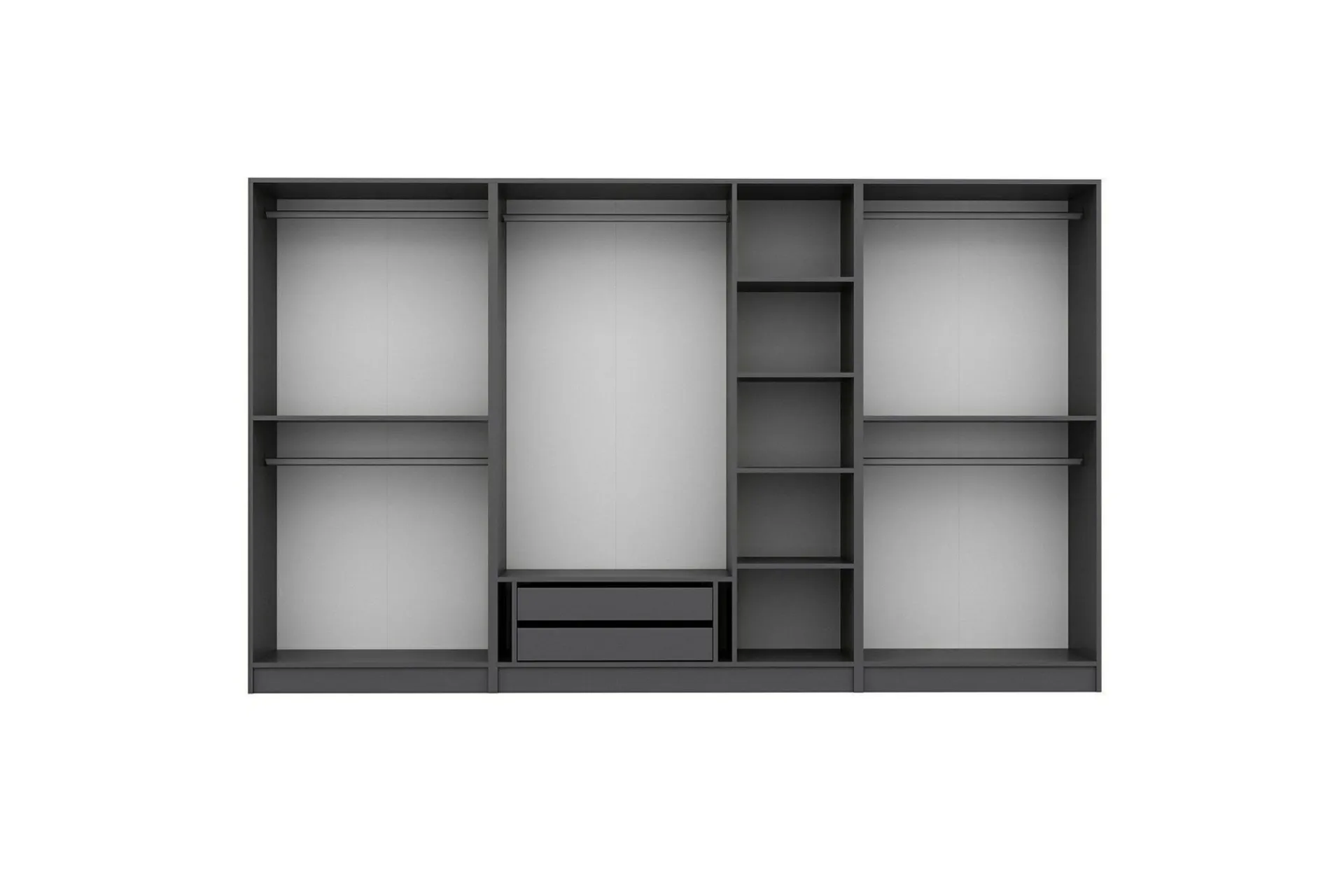 Vegghengt Oppbevaring|Knaggerekke-Fruitland Garderobe 315 cm Antracit