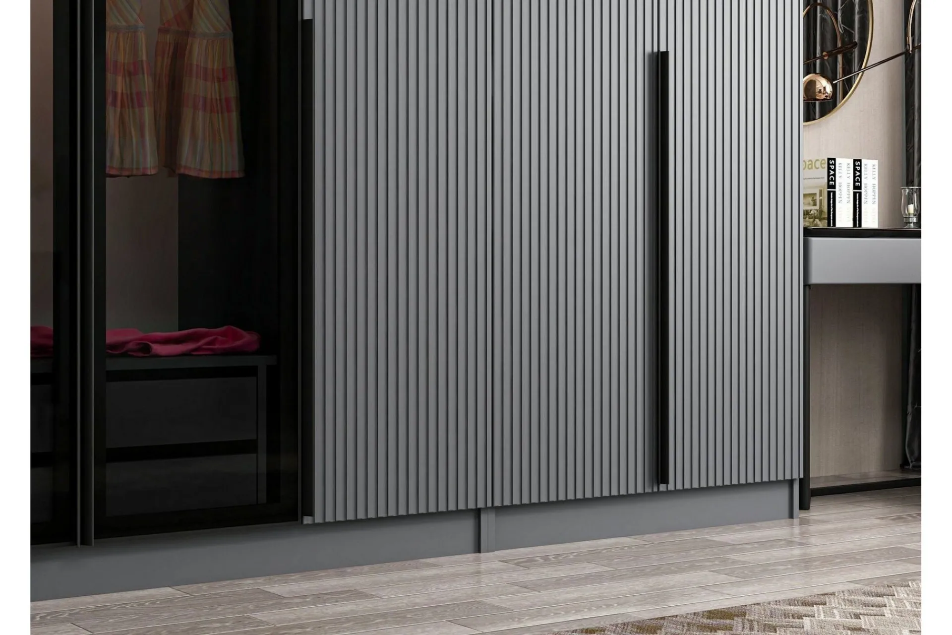Vegghengt Oppbevaring|Knaggerekke-Fruitland Garderobe 315 cm Antracit