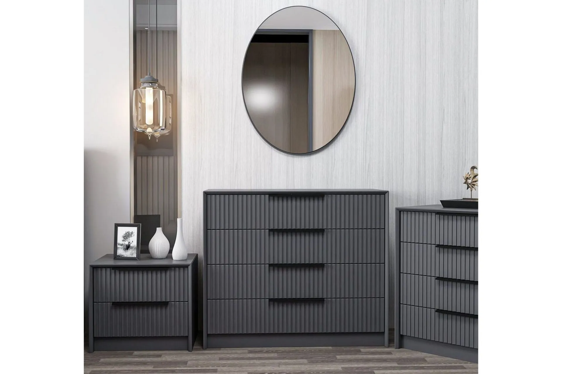Kommode|Entrekommode-Fruitland Hjørnekommode 100 cm Antracit