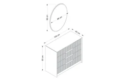 Kommode|Entrekommode-Fruitland Hjørnekommode 100 cm Antracit