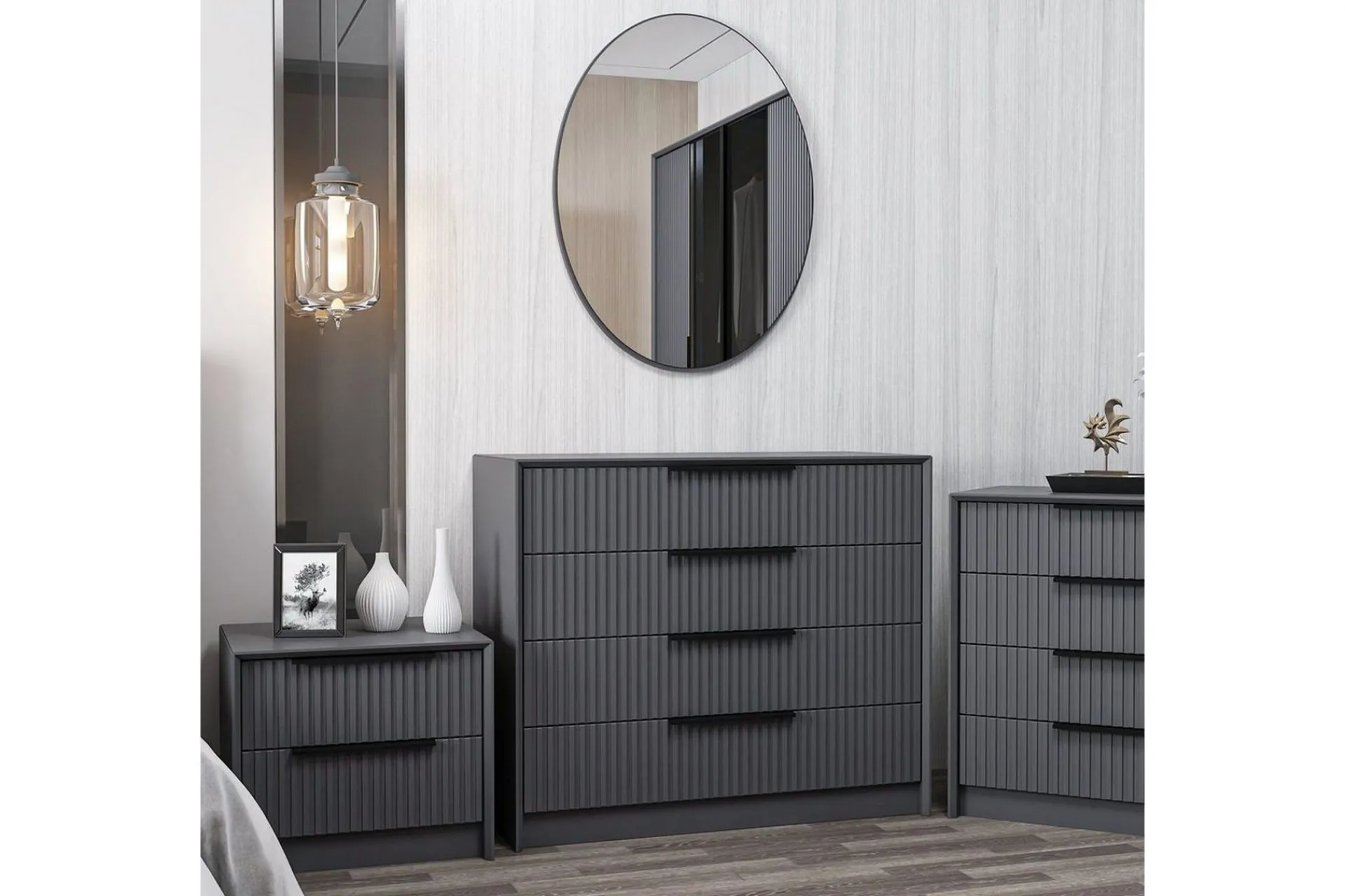Kommode|Entrekommode-Fruitland Hjørnekommode 100 cm Antracit