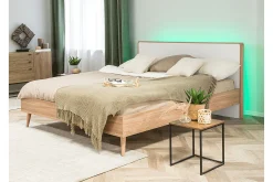 Sengeramme & Sengestamme-Furbish Kontinentalseng med LED 160x200 Tre/Natur