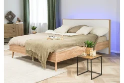 Sengeramme & Sengestamme-Furbish Kontinentalseng med LED 160x200 Tre/Natur