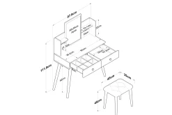 Sminkebord & Toalettbord-Fyodor Sminkebord 97,8 cm Hvit