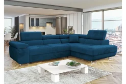 Sofa Med Sjeselong-Gabina Sofa med Sjeselong 3-seter Blå
