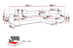Gabina Sofa med Sjeselong 3-seter
