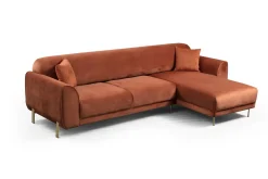 Velour Sofa & Fløyel Sofa-Gajanejos Divansovesofa Brun