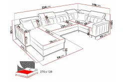 Velour Sofa & Fløyel Sofa|Sovesofaer-Galbally 4-sits Hörnbäddsoffa Dark blue Mørkeblå