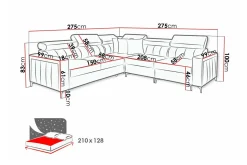 Sofa Med Sjeselong|Velour Sofa & Fløyel Sofa-Galbally 4-sits Hörnbäddsoffa Ljusgrå Lysegrå