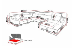 Galbally 5-sits Hörnsoffa Black