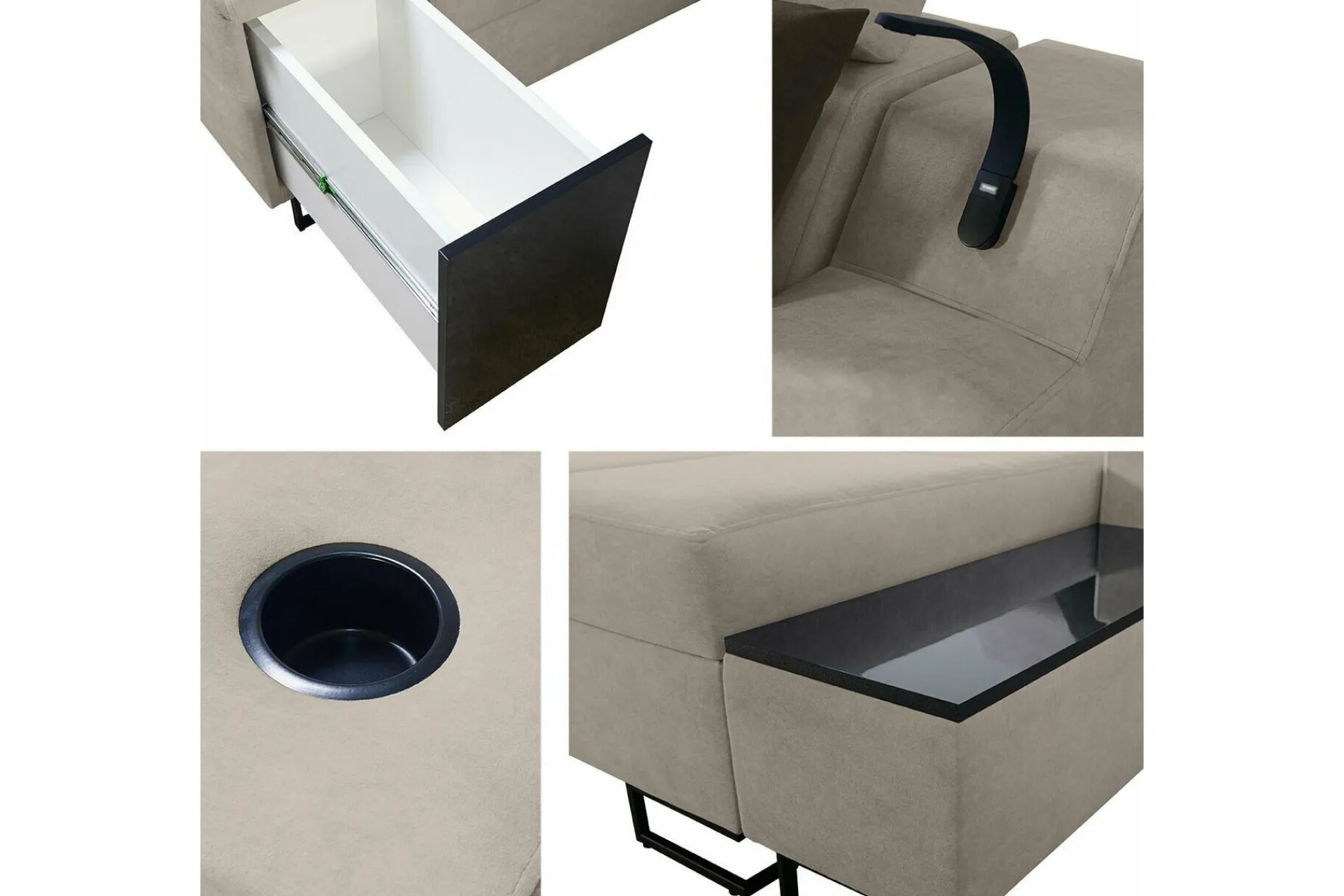Galbally 5-sits Hörnsoffa Black