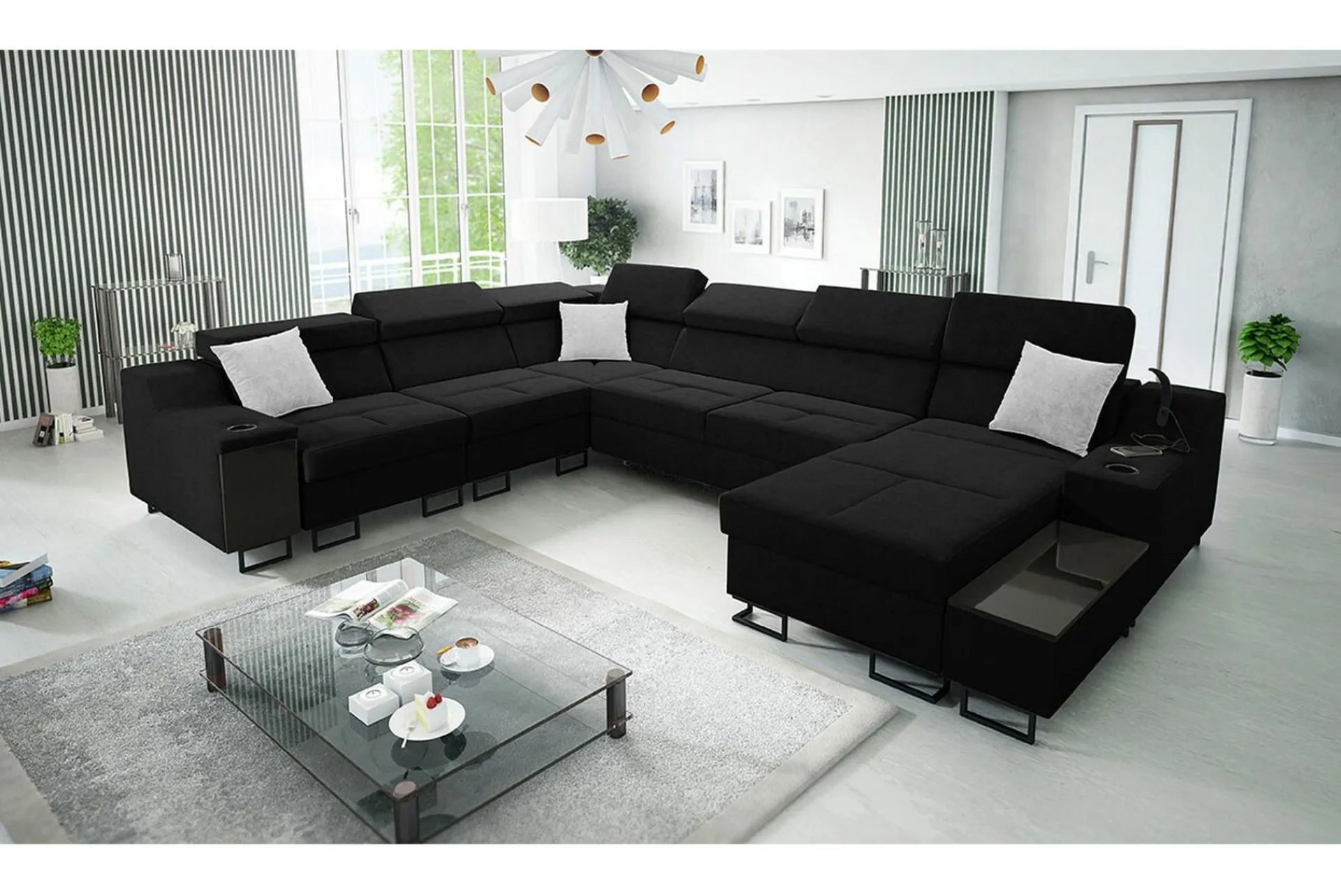 Galbally 5-sits Hörnsoffa Black