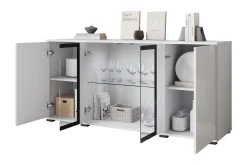 Sideboard & Skjenker-Gammel Skjenk 150x40 cm Svart