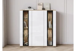 Sideboard & Skjenker-Gammelt Highboard Brun,Hvit