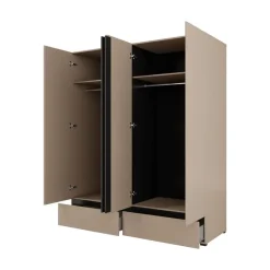 Garderober & Garderobesystem-Garderobe Cross S 4 Dører med 2 Skuffer Svart