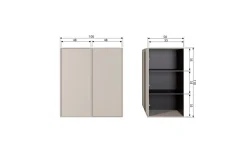 Vtwonen Garderobe Daglig 110x100 cm, Doble dører