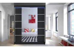 Garderober & Garderobesystem-Garderobe + LED Svart