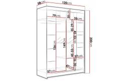 Garderobe Lino LED-belysning