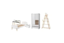 Garderobe med seng nattbord skrivebord bokhylle Kiddy