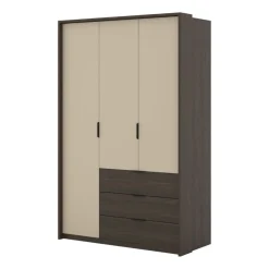 Garderober & Garderobesystem-Garderobe Mola 3 dører med 3 skuffer Ljusbrun