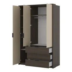 Garderober & Garderobesystem-Garderobe Mola 3 dører med 3 skuffer Ljusbrun