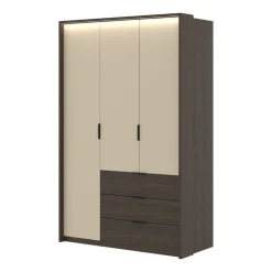 Garderober & Garderobesystem-Garderobe Mola 3 dører med 3 skuffer Ljusbrun