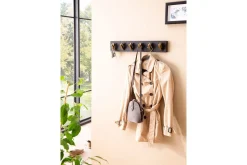 Wohnling Stumtjener|Knaggerekke-Garderobe Vegghengt klesstativ 6 gylne metallkroker elegant i svart gull Svart,Gull