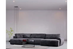 Sofa Med Sjeselong-Gaudir 4-seters Sofa med Divan Antracit