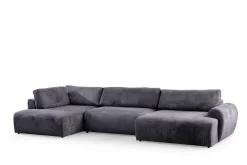 Sofa Med Sjeselong-Gaudir 4-seters Sofa med Divan Antracit