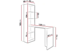 Kontorbord-Gdeide Skrivebord 50x125 cm Mørkt asketre