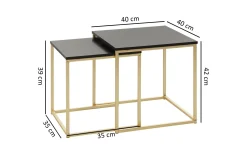 Wohnling Avlastningsbord-Geancarlo Settbord 48 cm 2 Bord Svart,Gull
